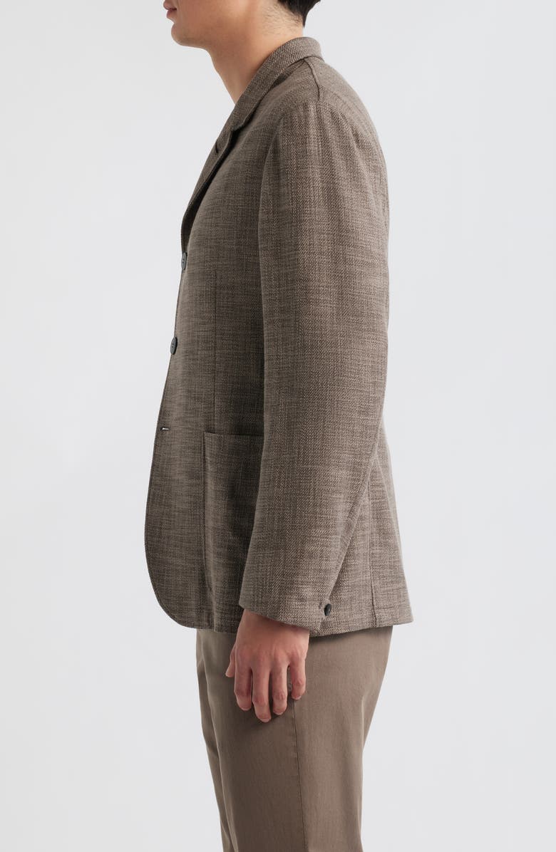 Canali Bruma Trim Fit Light Brown Mélange Cotton & Wool Blend Sport Coat, Alternate, color, Light Brown