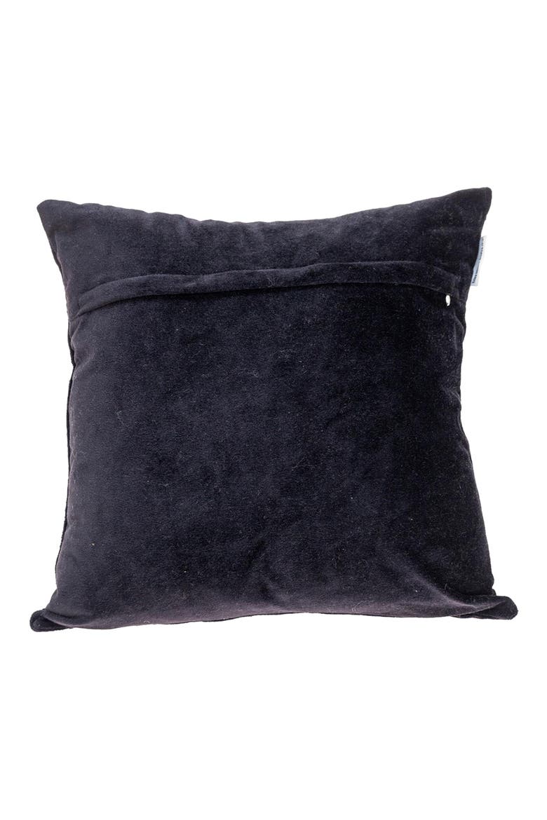 Carmela Beaded Velvet Throw Pillow, Alternate, color, BLACK