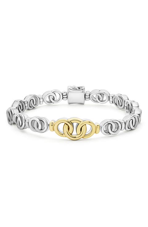 Two-Tone Interlocking Circle Bracelet