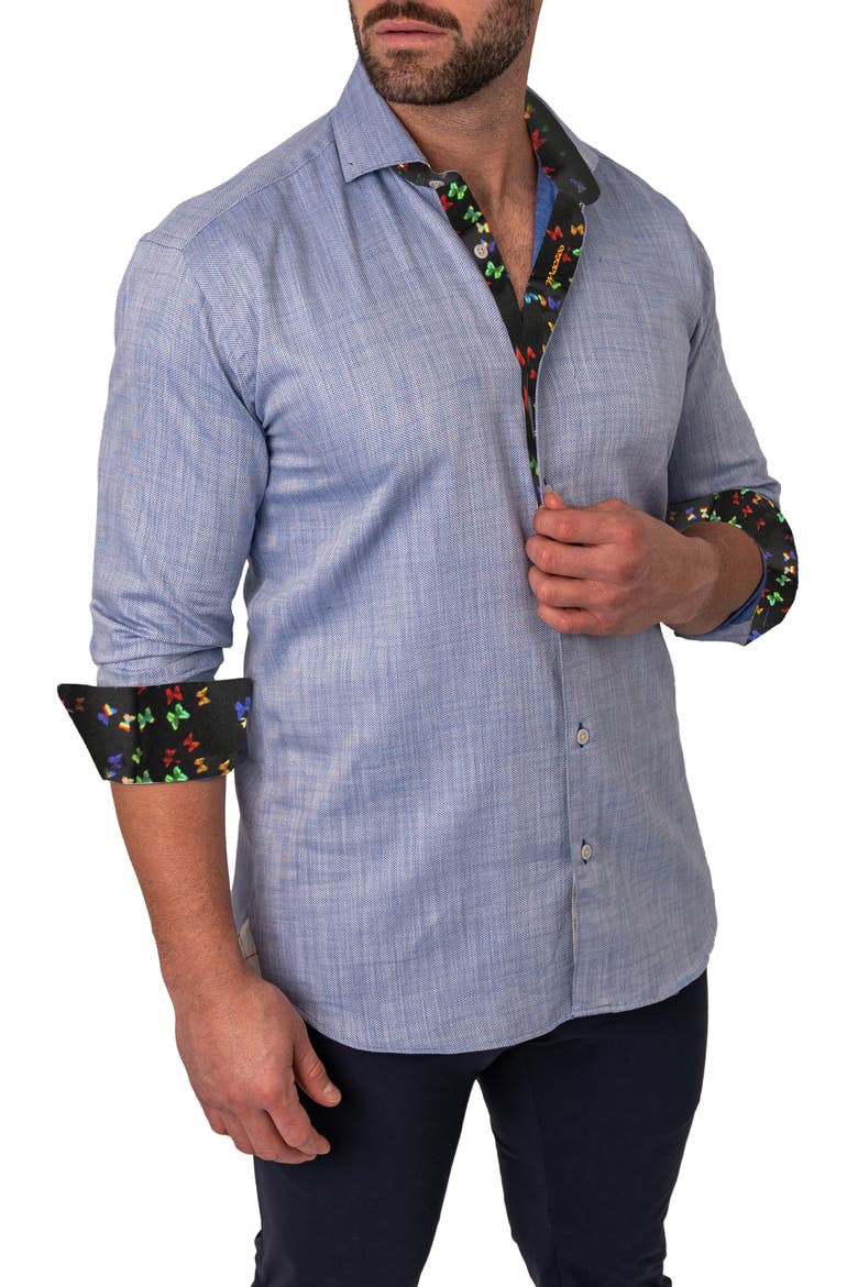 Einstein FlamBlue Contemporary Fit Button-Up Shirt, Alternate, color, BLUE