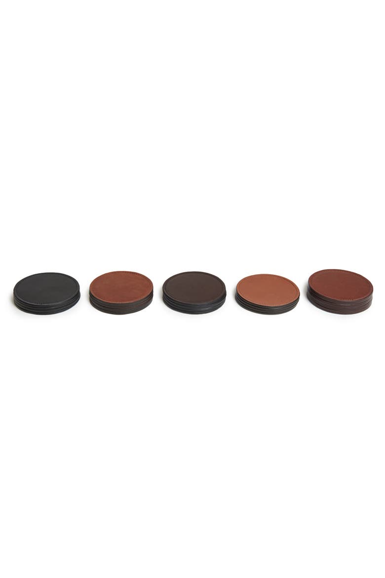Blake Leather Coaster Set, Alternate, color, Espresso