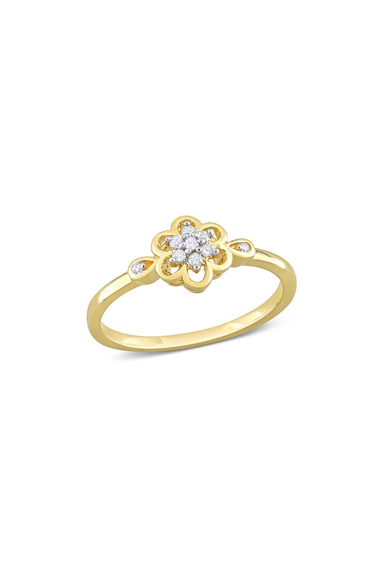 Floral Diamond Ring - 0.08ct., Main, color, WHITE