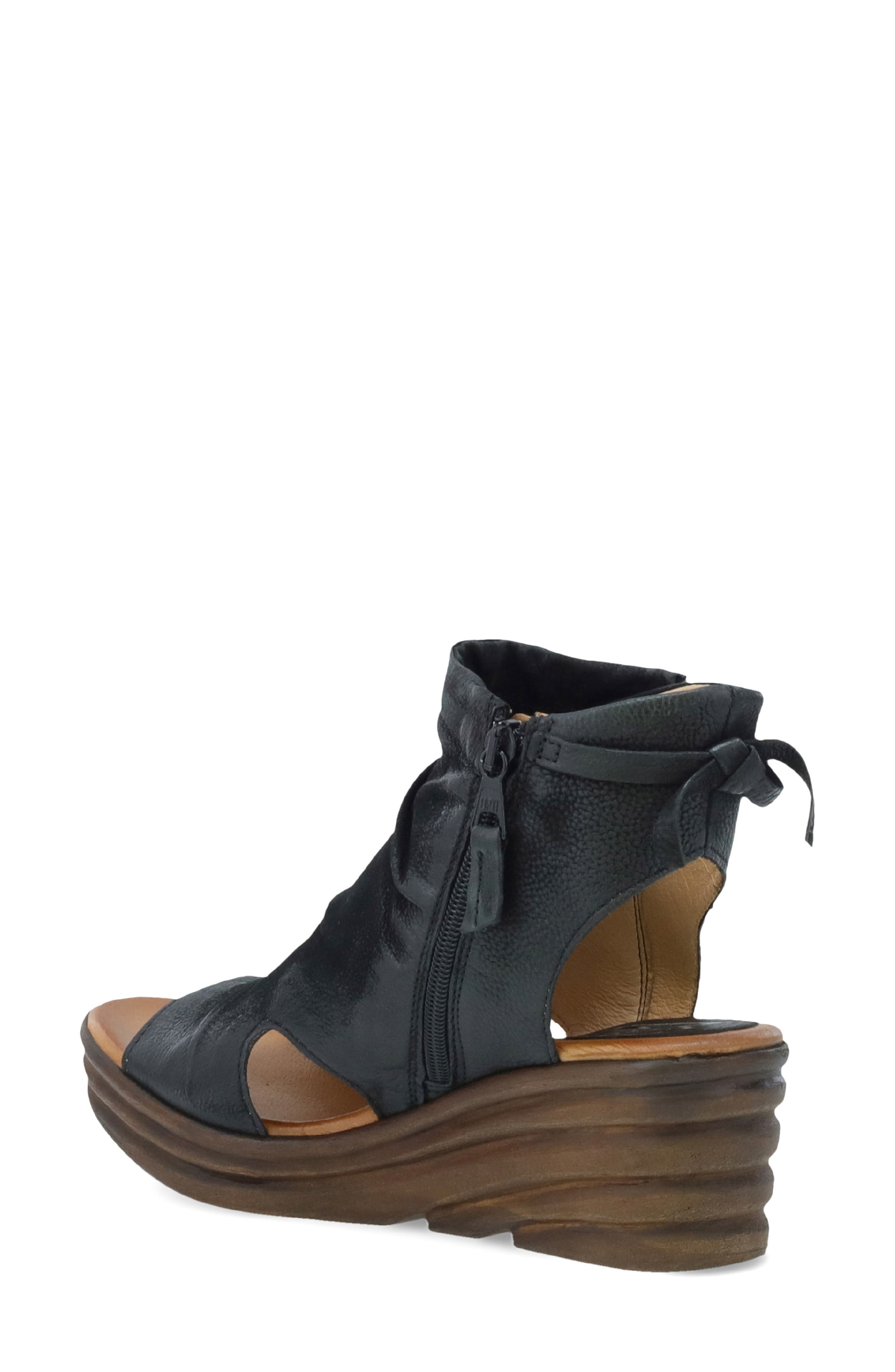 Anna Slouch Wedge Sandal, Alternate, color, BLACK