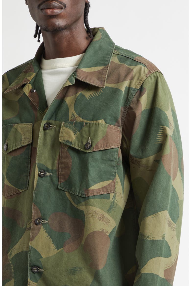 Camo Print Cotton Poplin Button-Up Overshirt, Alternate, color, PRINTED CAMO
