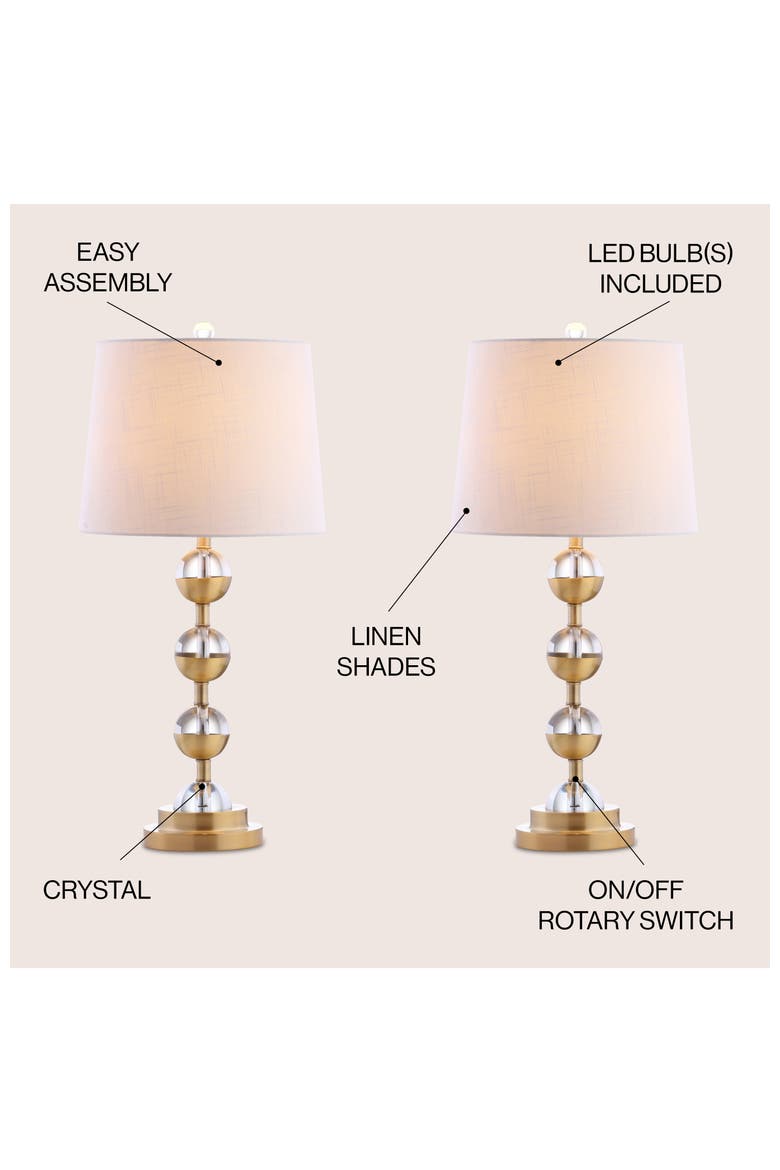 Avery 27.5" Crystal LED Table Lamp, Clear/Brass Gold, Alternate, color, Clear/Brass Gold