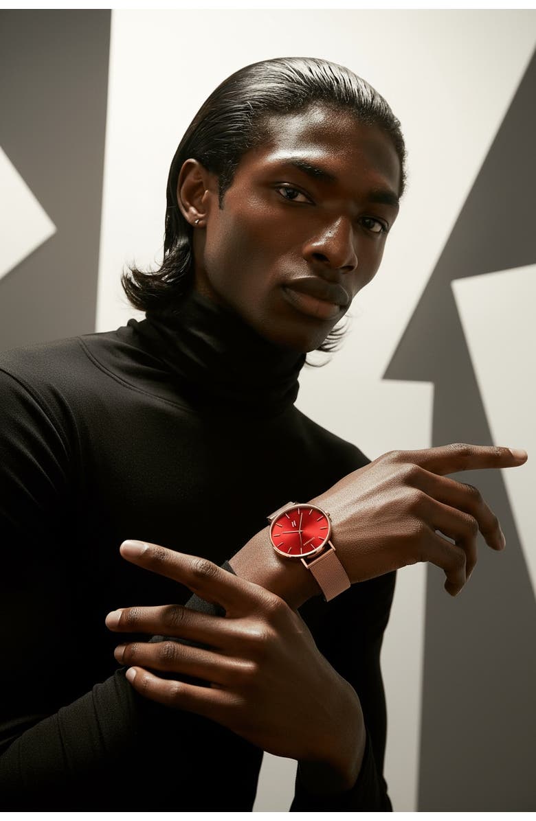 NCMPRBL Advance XO Quartz Movement Watch, 36MM, Alternate, color, Brilliant Rose Gold/Rich Red