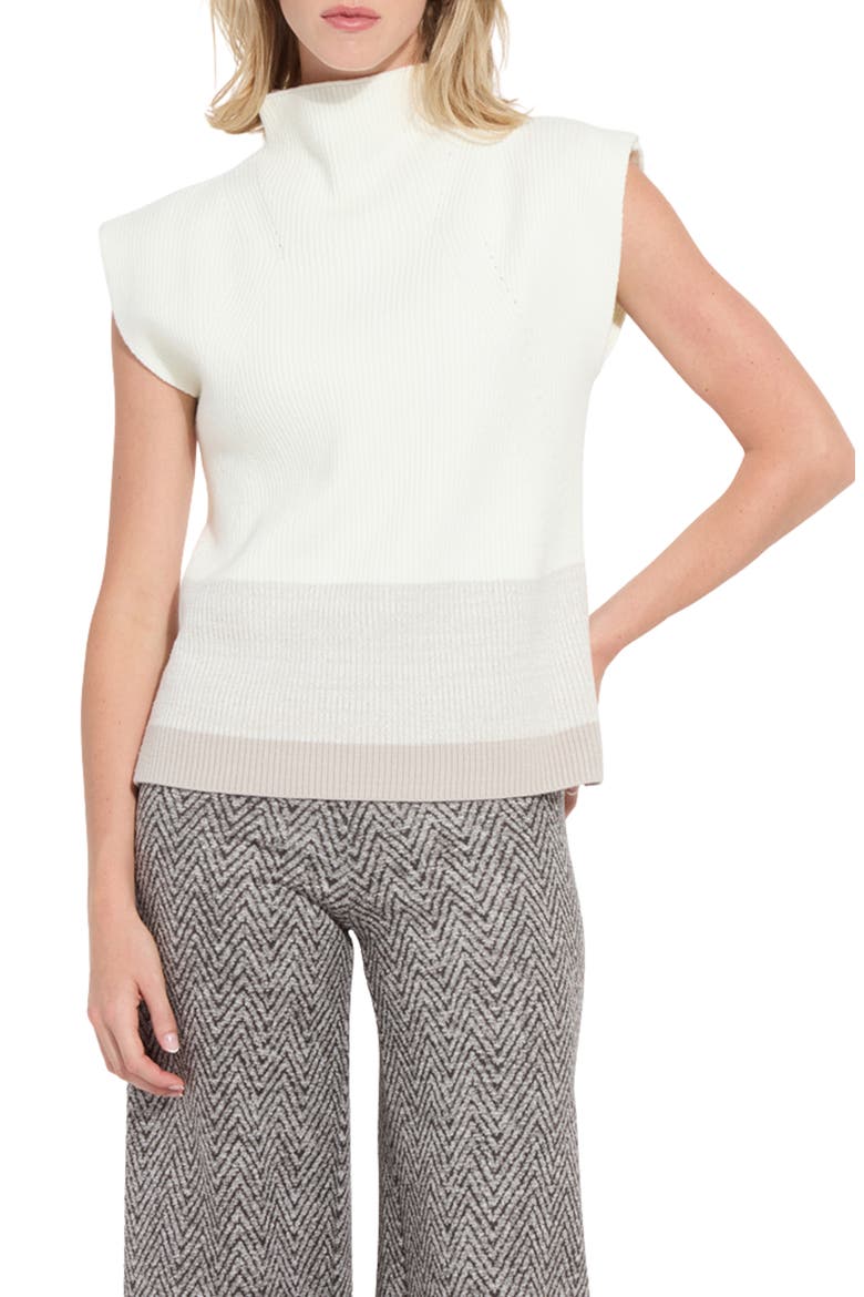 Margaret Relaxed Sleeveless Funnel Neck Sweater, Main, color, GRADIENT SNOW WHITE