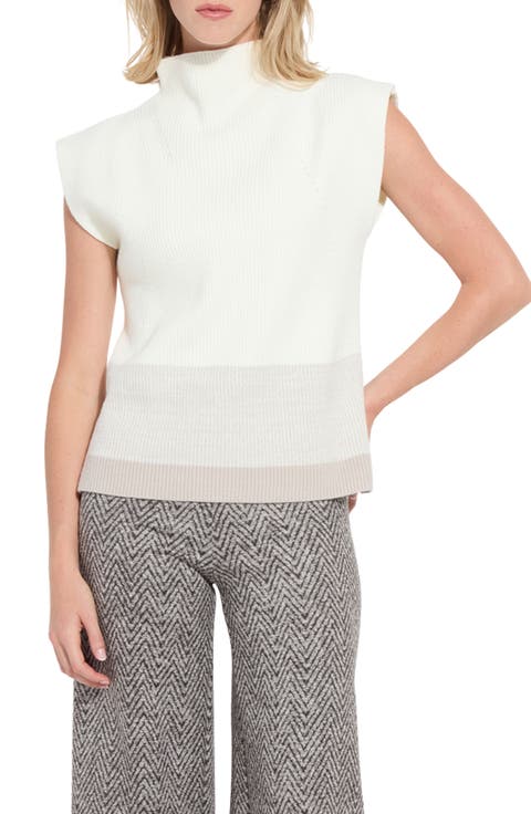 Margaret Relaxed Sleeveless Funnel Neck Sweater