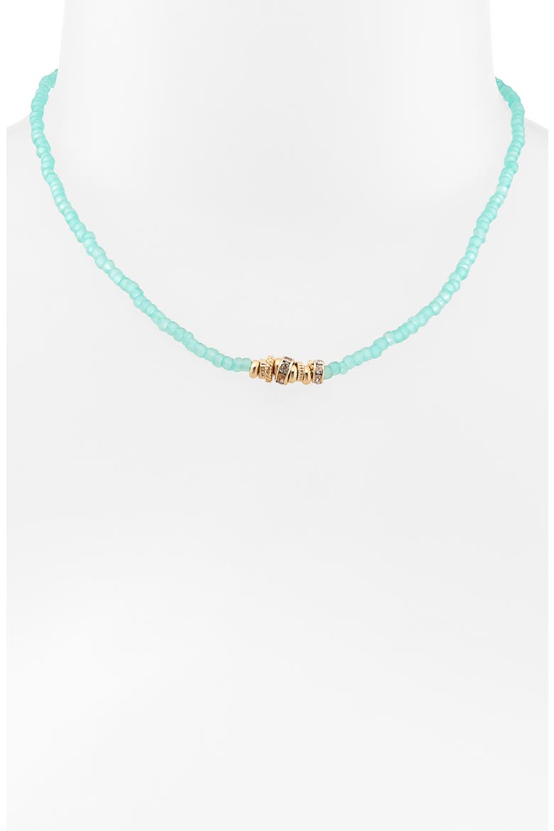 Beaded Rondelle Necklace, Alternate, color, CLEAR- SEAFOAM- GOLD