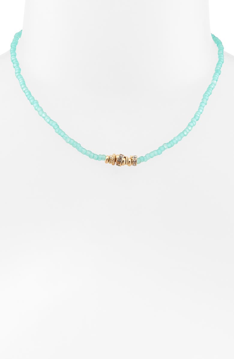 NORDSTROM RACK Beaded Rondelle Necklace, Alternate, color, Clear- Seafoam- Gold