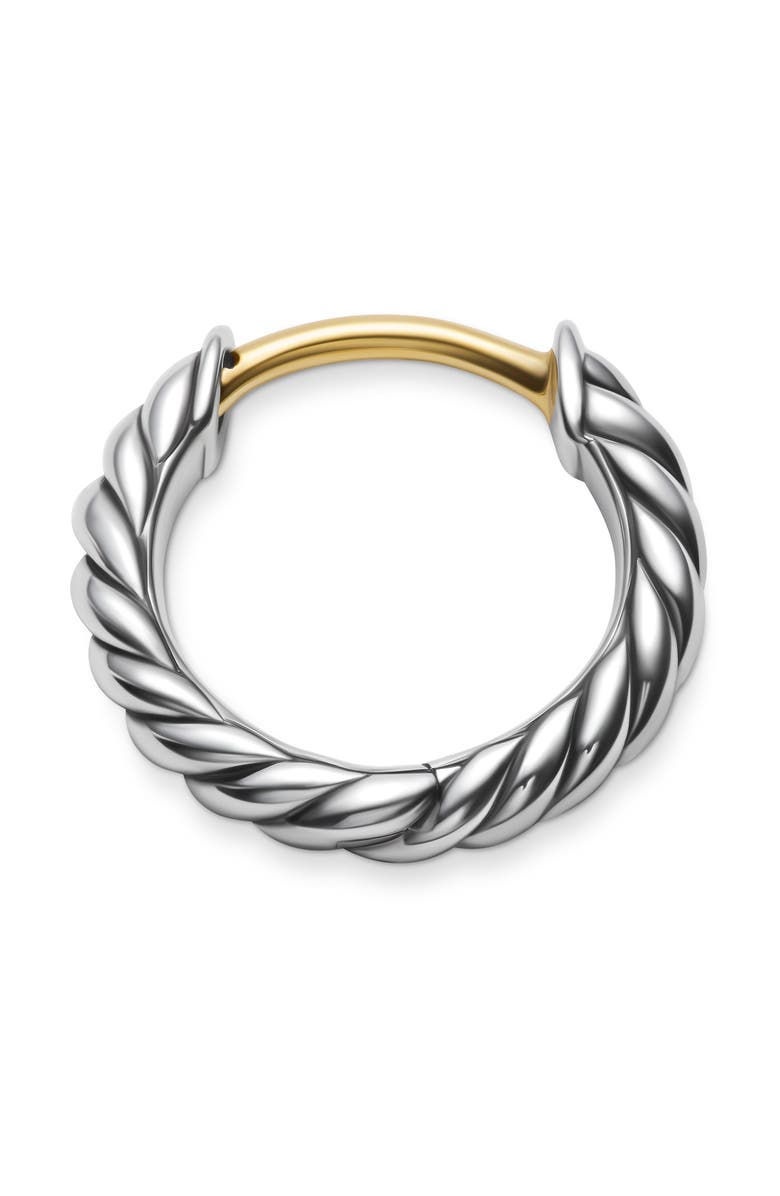 David Yurman Sculpted Cable Micro Huggie Hoop Earrings in Sterling Silver, 12mm, Alternate, color, Sterling Silver