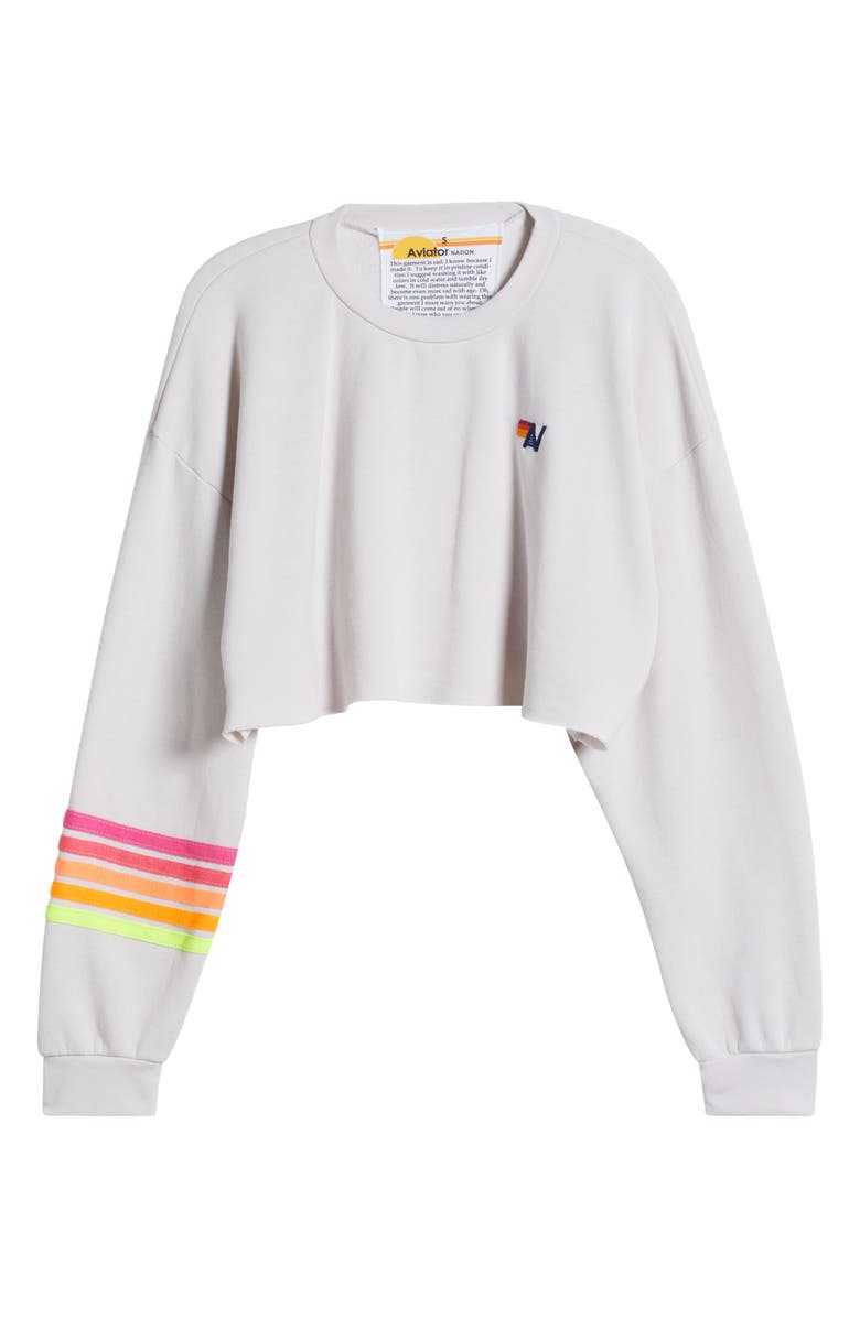 Aviator Nation Rugby Stitch Crop Sweatshirt, Alternate, color, 