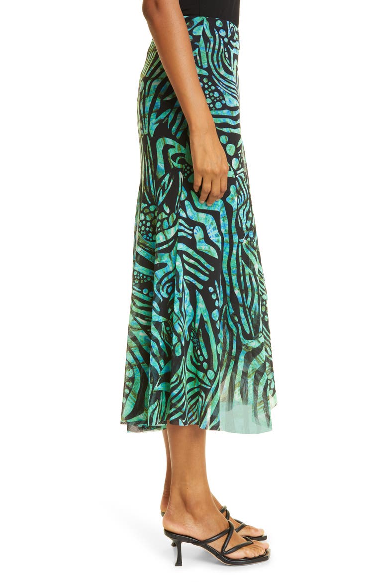 Gonna Lunga Mesh Skirt, Alternate, color, BILIARDO