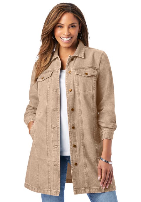 Long Denim Jacket (Plus Available)