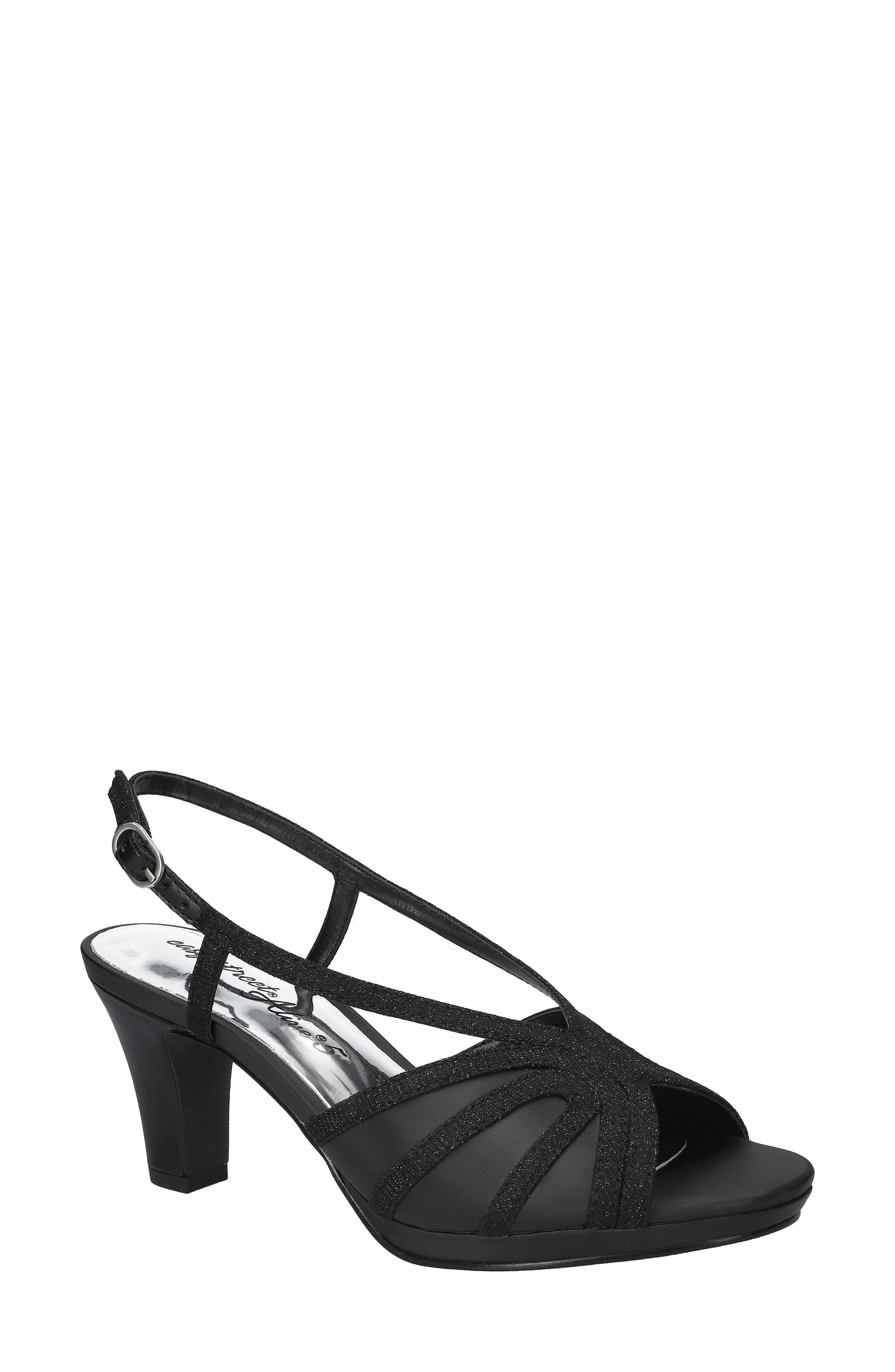 EASY STREET Nell Sandal, Main, color, Black Satin