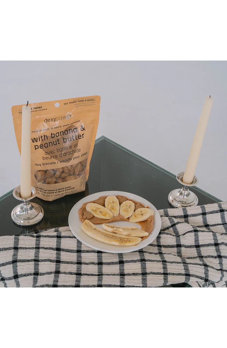 Dexypaws Banana, Oat 
Peanut Butter Dog Biscuits 12oz, Alternate, color, Brown