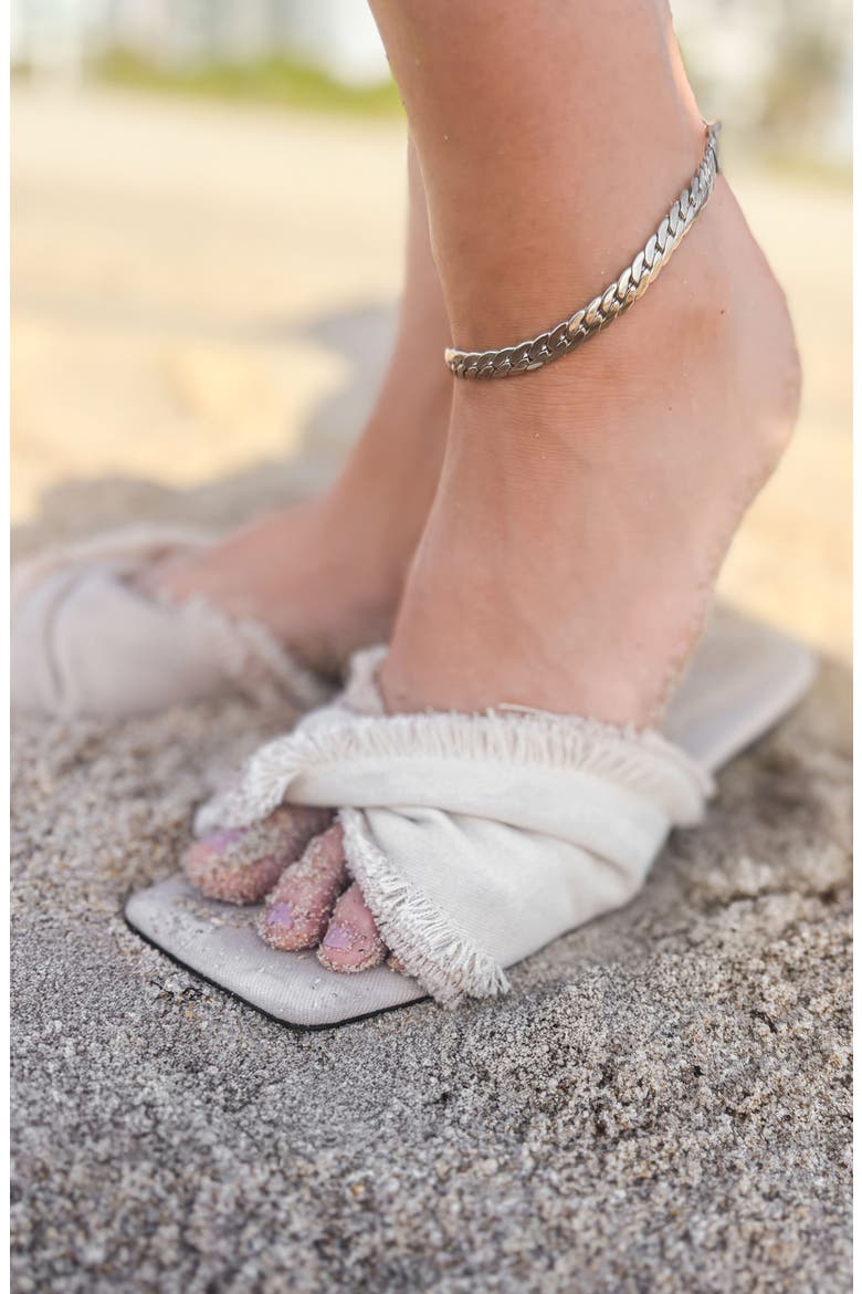 Curb Chain Anklet, Alternate, color, SILVER