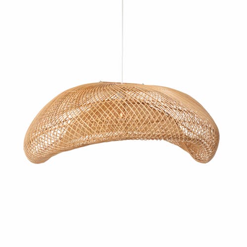 The Artisan & Company Rattan Arch Wavy Pendant Light-xl In Natural