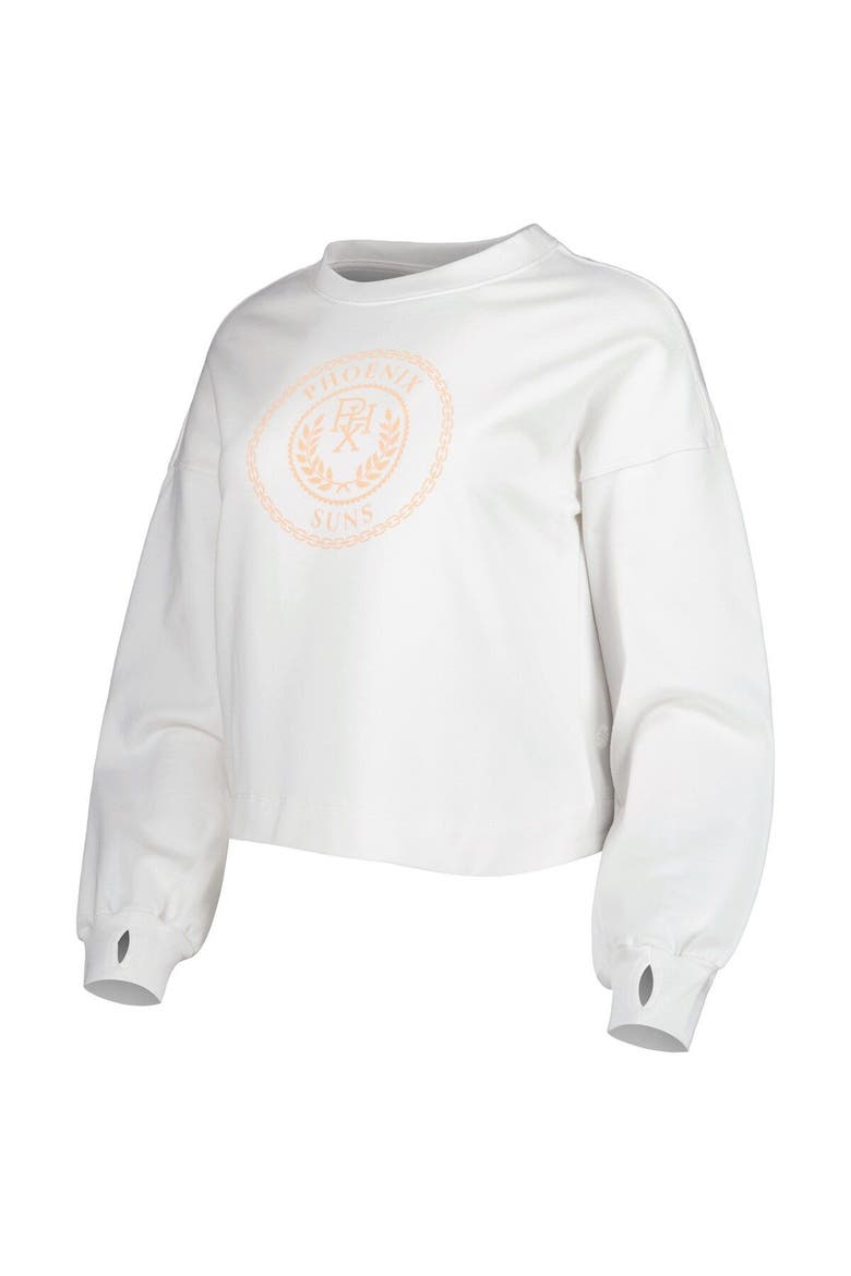 Women's Lusso White Phoenix Suns Lola Ball and Chain Pullover Sweatshirt, Alternate, color, White
