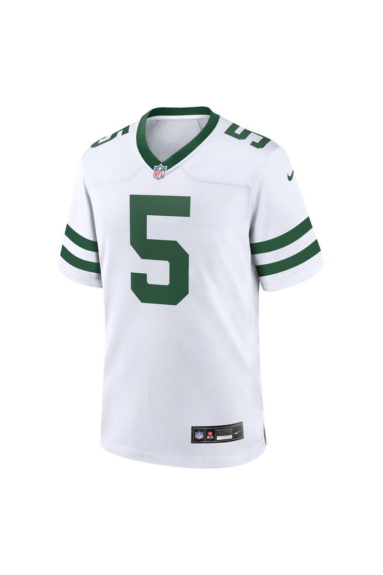 Men's Nike Garrett Wilson Legacy White New York Jets Game Jersey, Alternate, color, White