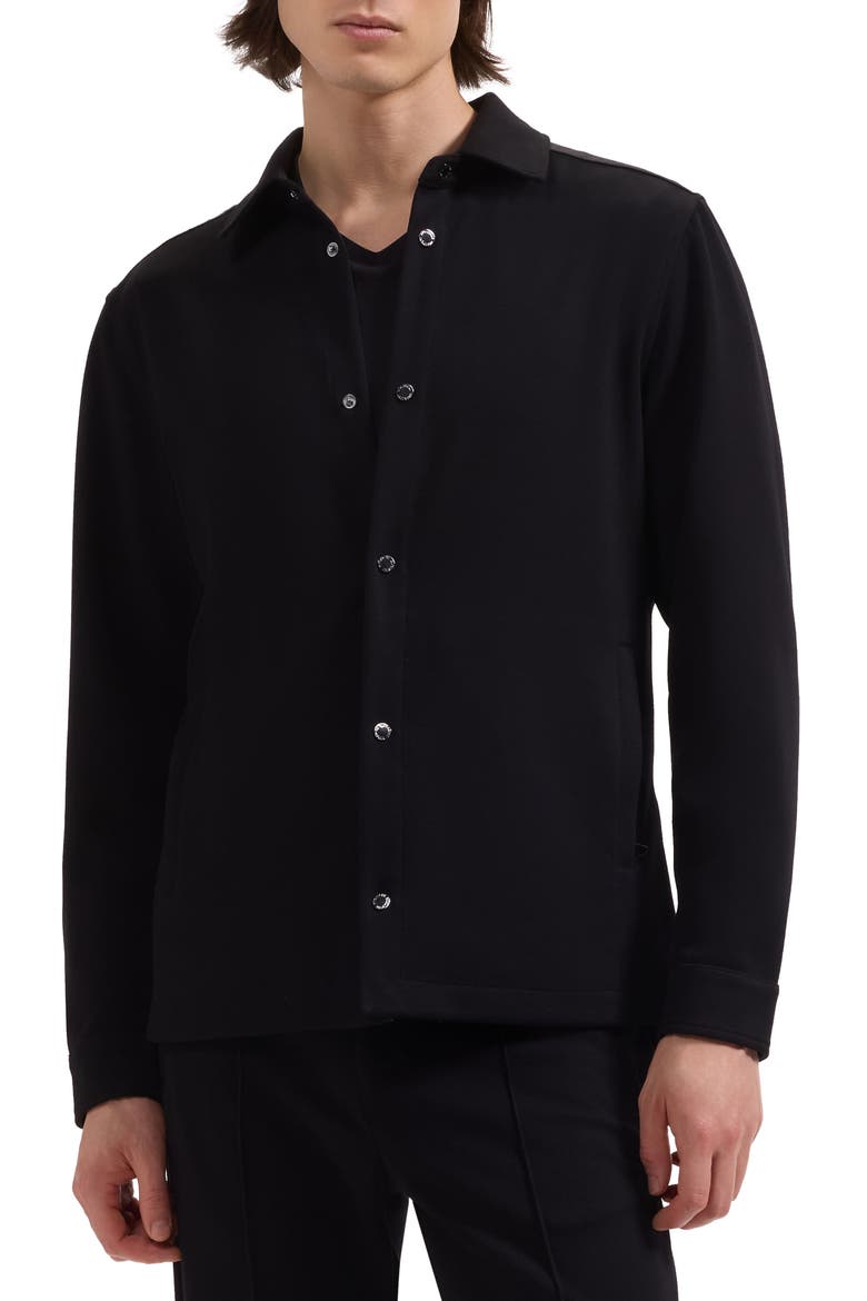 Soft Touch Knit Shirt Jacket, Main, color, BLACK