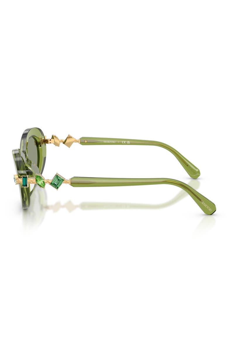 53mm Oval Sunglasses, Alternate, color, TRANSPARENT GREEN / GREEN