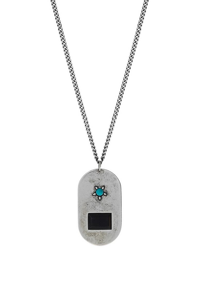Men's Dog Tag Necklace, Main, color, SILVER