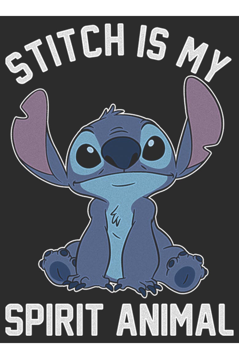 Women's My Spirit Animal Is Stich Short Sleeve Graphic T-Shirt, Alternate, color, Black