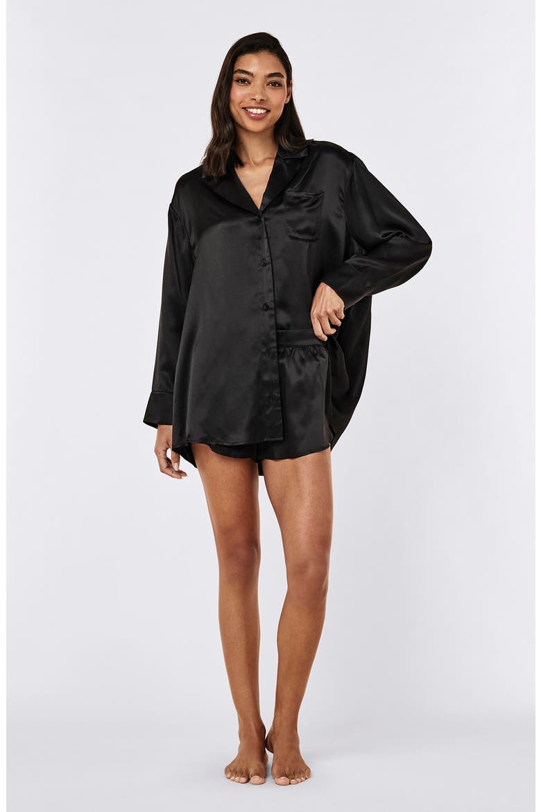 Audrey Mulberry Silk Boxer Shorts, Alternate, color, BLACK