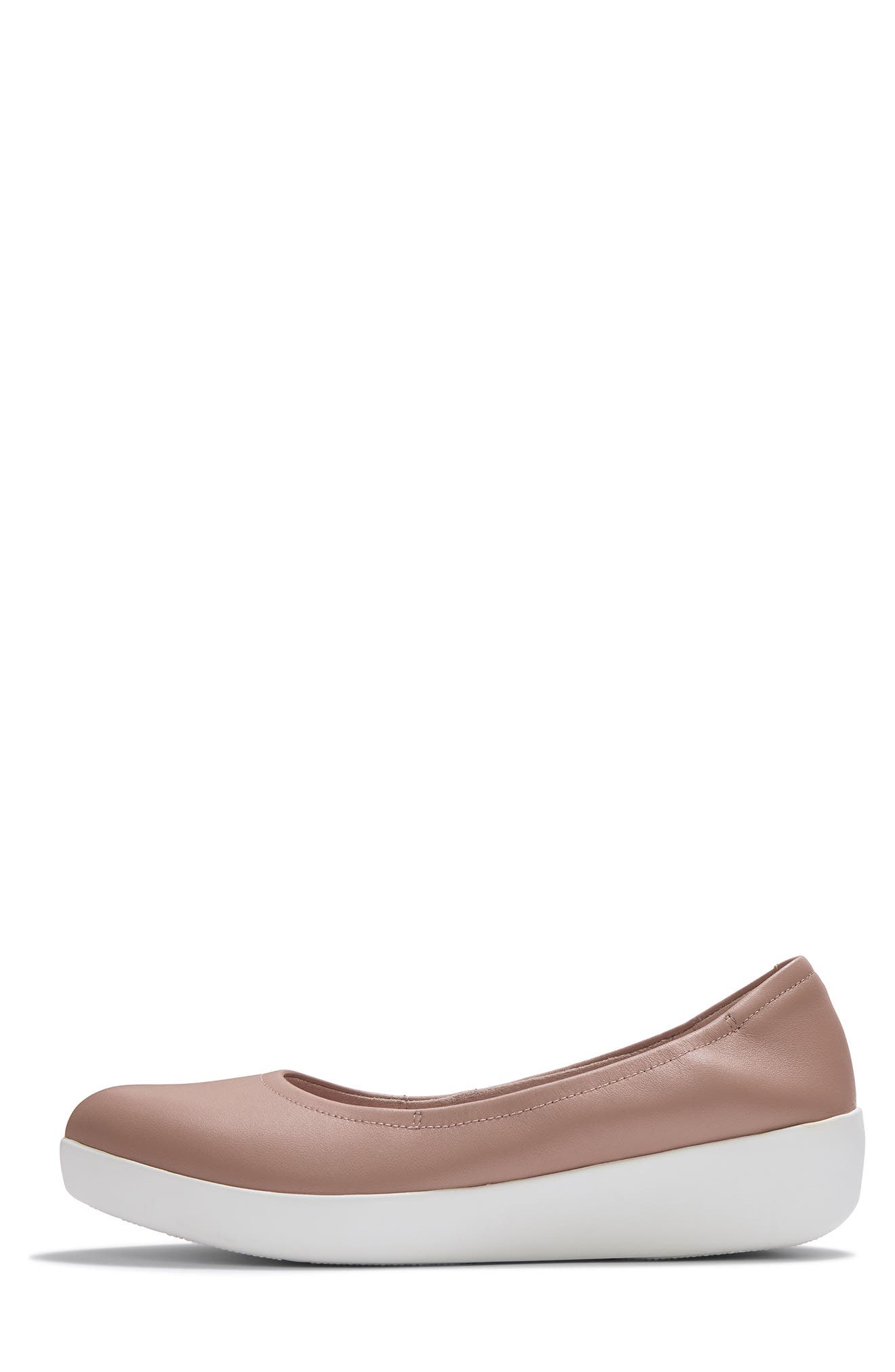 Flowform Leather Ballerina Flat, Alternate, color, BEIGE BUFF