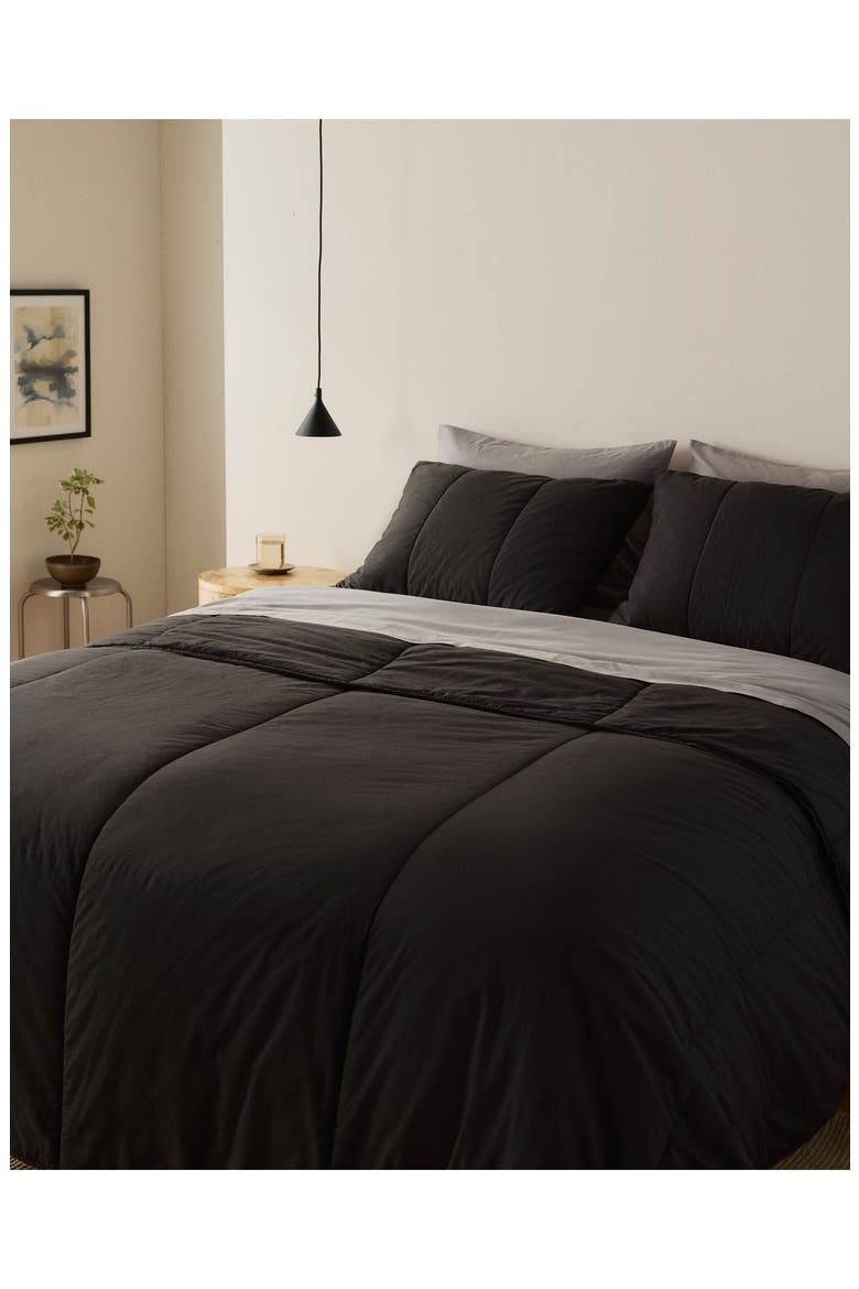 Percale Egyptian Cotton Fitted Sheet, Alternate, color, PEBBLE