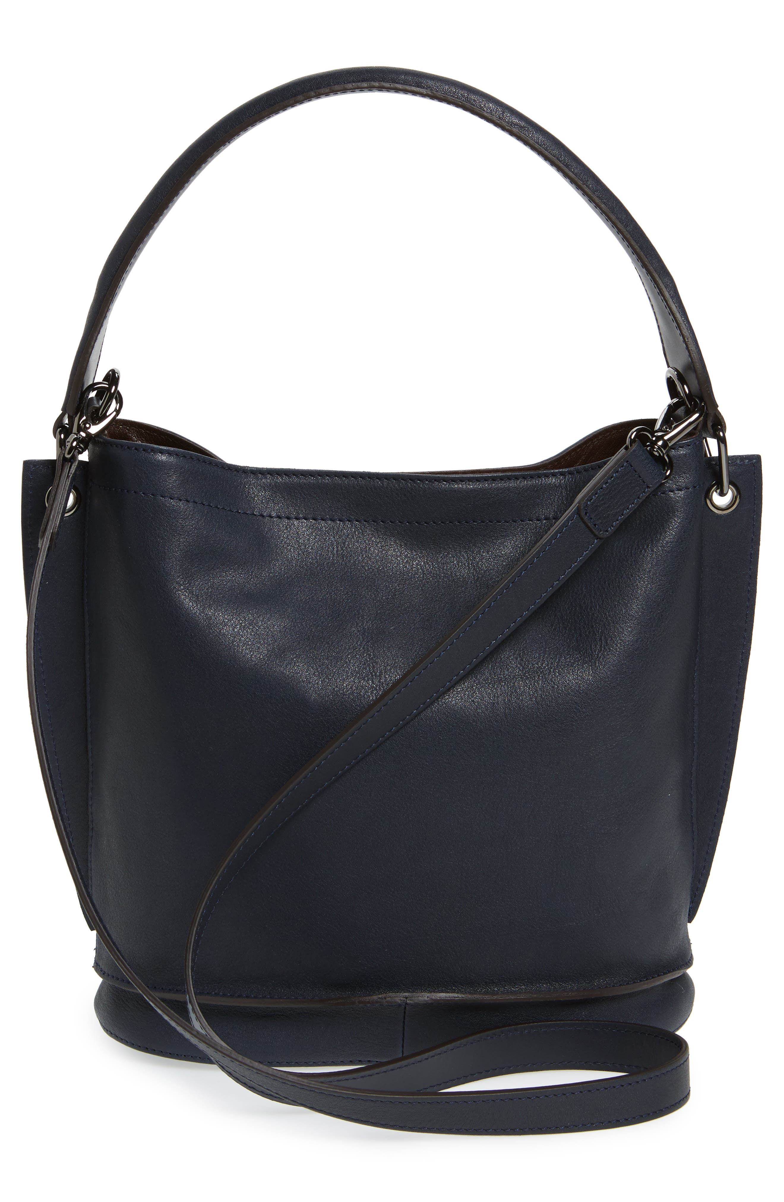 '3D' Leather Crossbody Hobo, Alternate, color, SAPPHIRE
