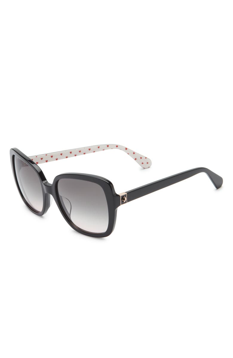 Kate Spade New York wilheminas 55mm gradient square sunglasses, Alternate, color, Black