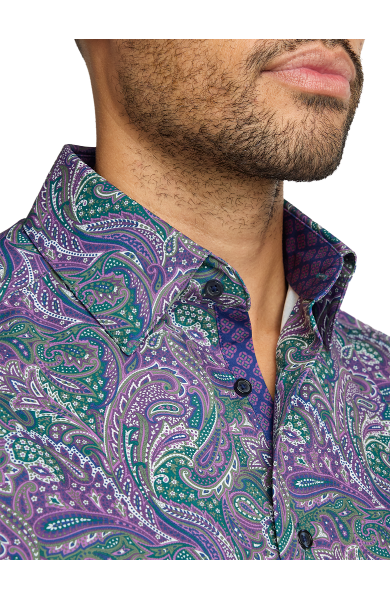 Paul Fredrick Performance Stretch Paisley Casual Shirt, Alternate, color,