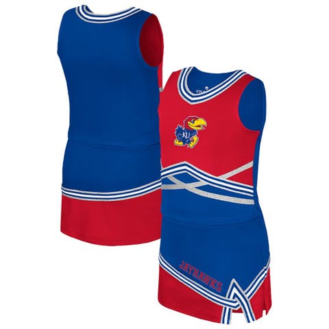 Girls Youth Colosseum Royal Kansas Jayhawks Lollipop Park Cheer Two-Piece Set