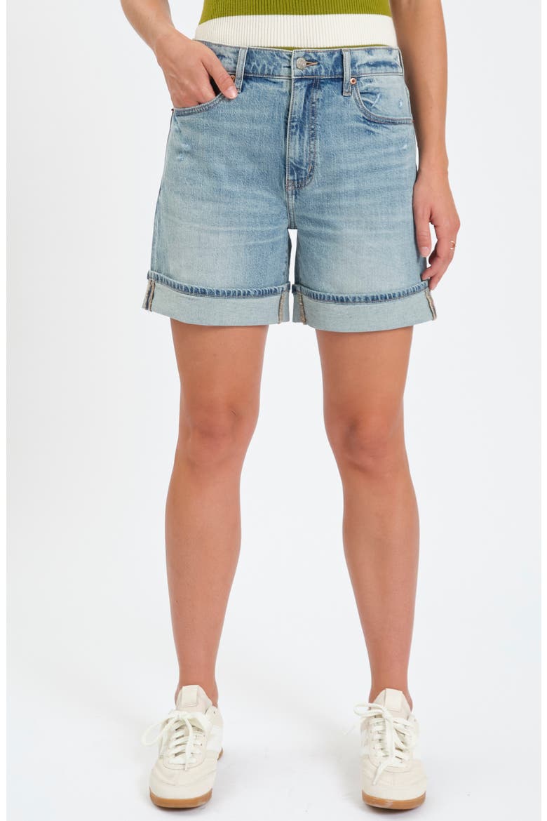 Easy Rider High Waist Relaxed Denim Shorts, Main, color, DIVE IN VINTAGE
