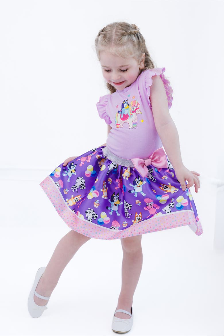 2-Piece T-Shirt and Skirt Set, Alternate, color, Lavender Purple Bluey