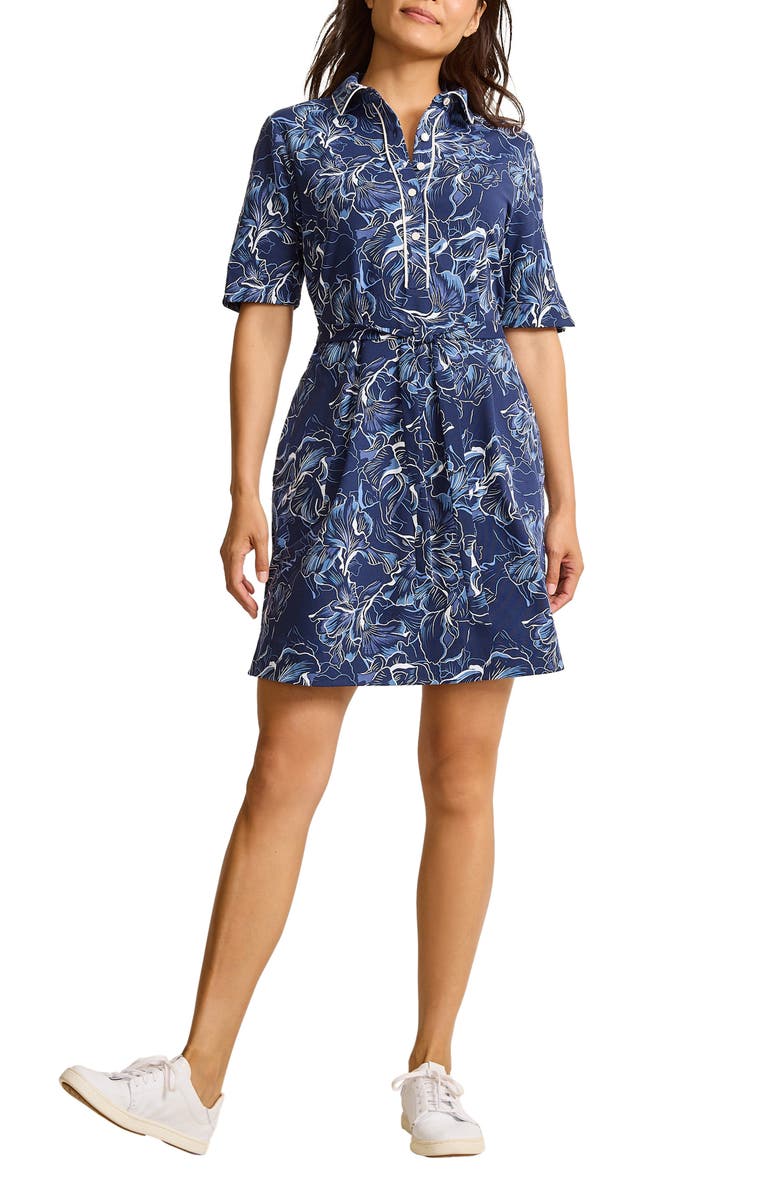 Tommy Bahama Aubrey Sapphire Tie Waist Shirtdress, Main, color, Coastline