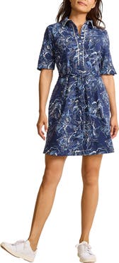 Tommy Bahama Aubrey Sapphire Tie Waist Shirtdress
