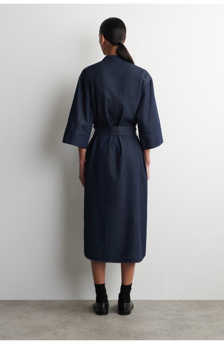 COS Denim Utility Midi Shirt Dress, Alternate, color, Dark Blue