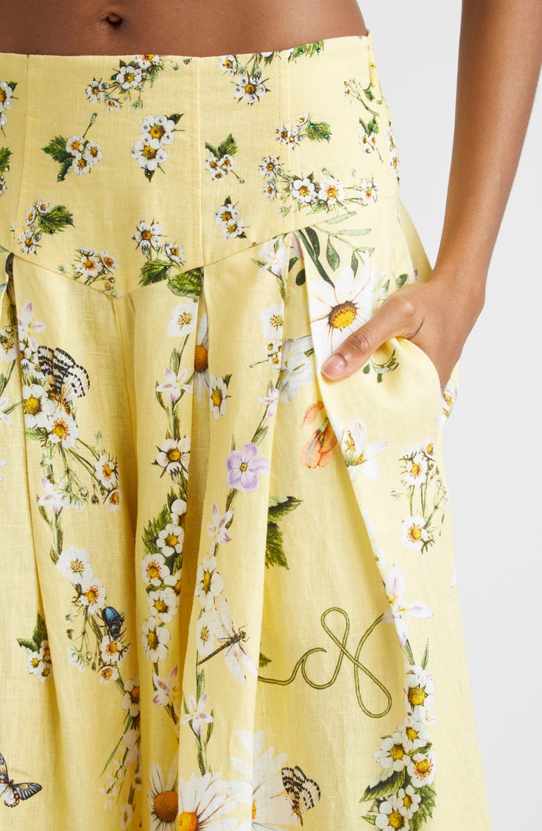 Camilla Daisy Chains Corset Waist Wide Leg Pants, Alternate, color, Daisy Chains