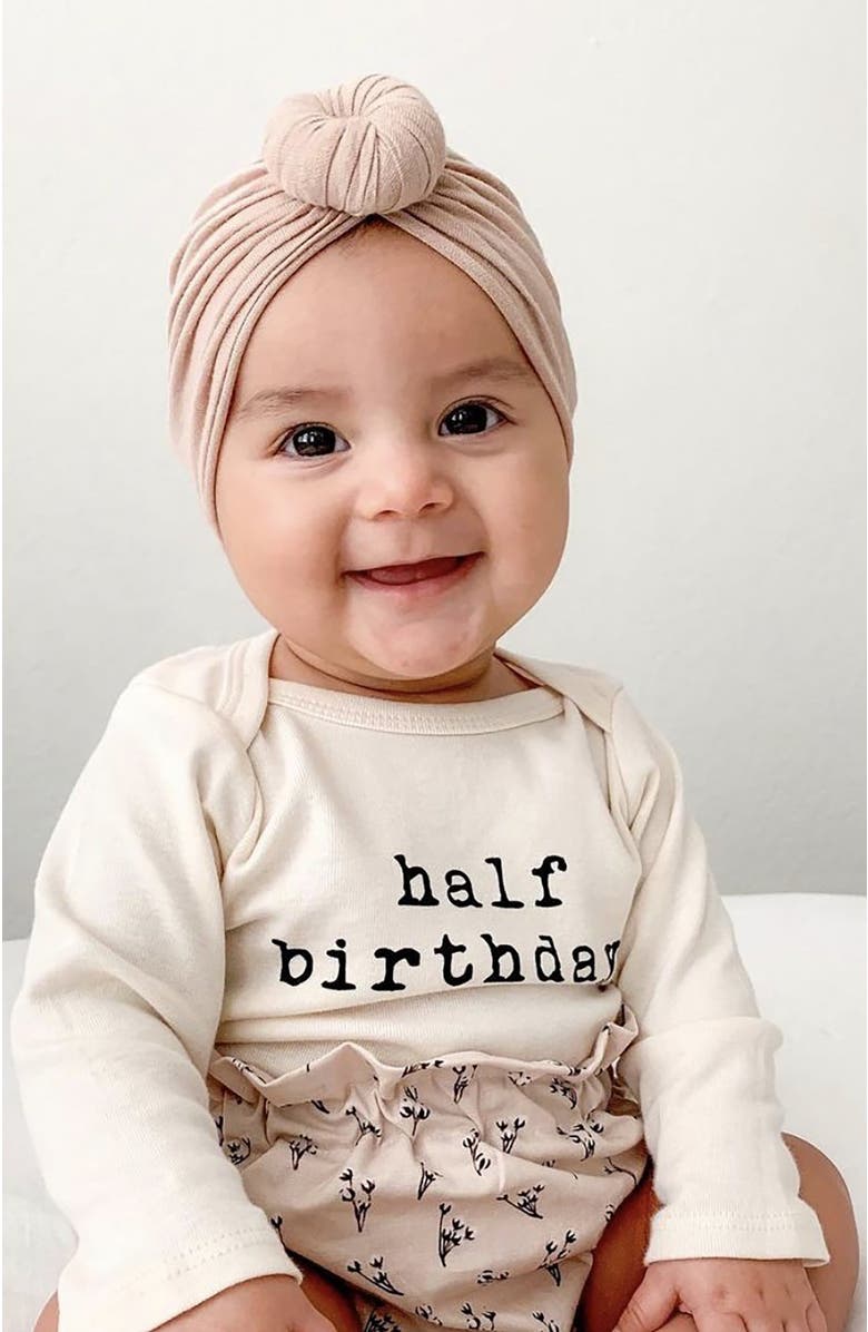 Tenth & Pine Half Birthday - Organic Long Sleeve Baby Bodysuit, Alternate, color, 