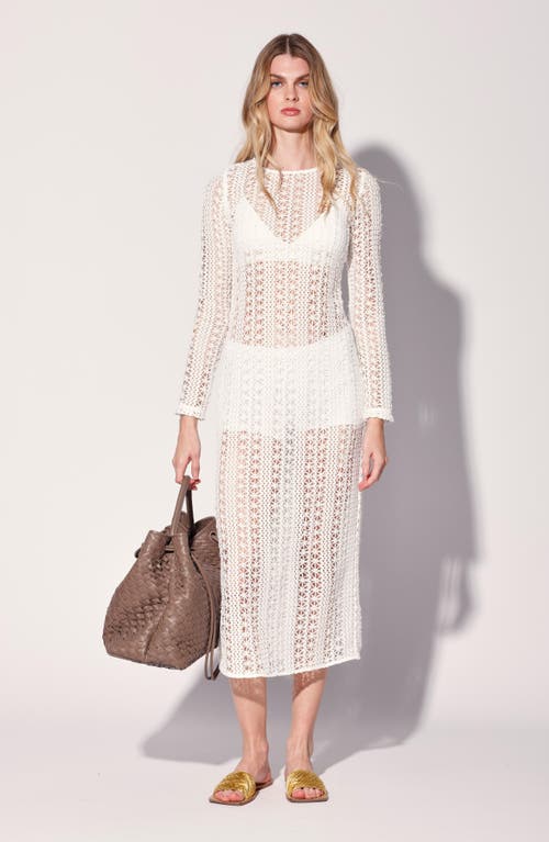 Walter Baker Ira Long Sleeve Open Stitched Dress In White