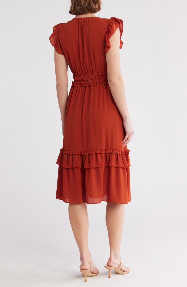 Nanette Lepore Crepe Chiffon Tiered Dress, Alternate, color, 