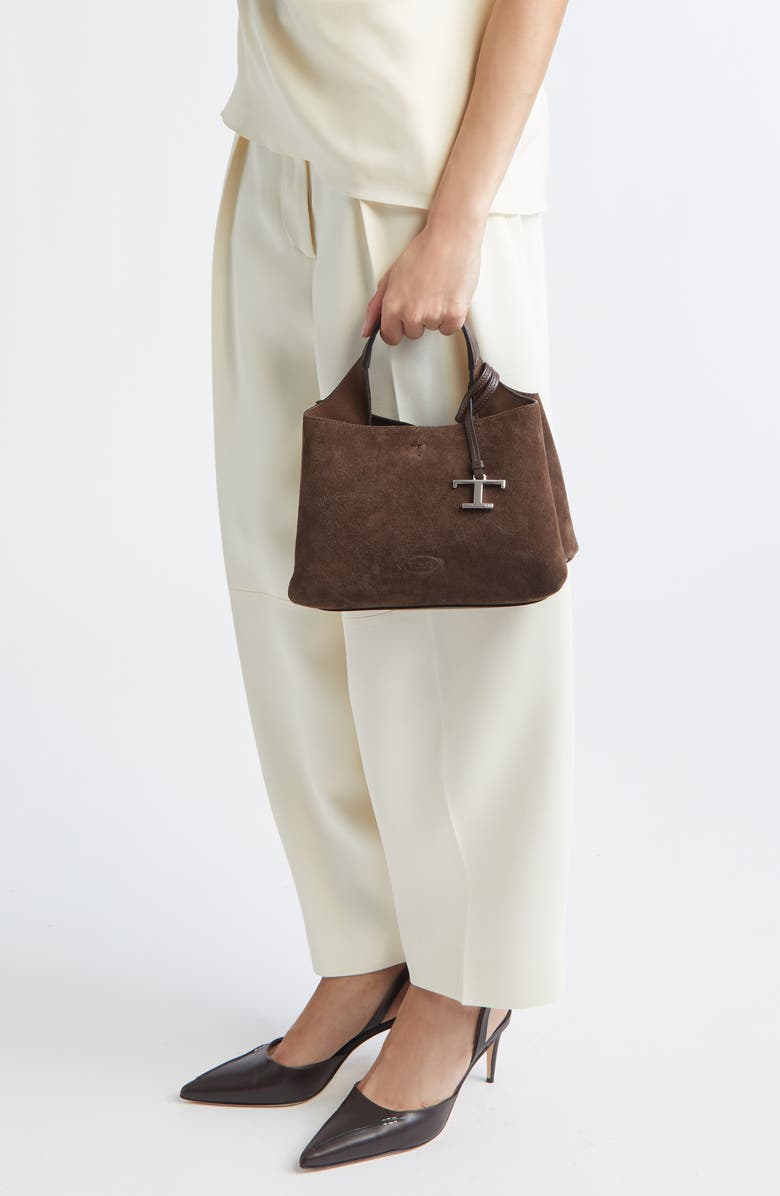 Tod's Micro Apa Leather Tote, Alternate, color, T.moro/ Marrone