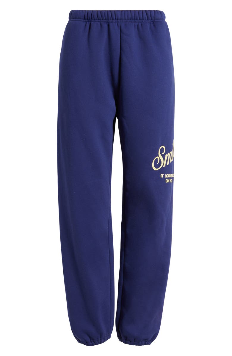 THE MAYFAIR GROUP Smile Cotton Blend Sweatpants, Alternate, color, Navy Blue
