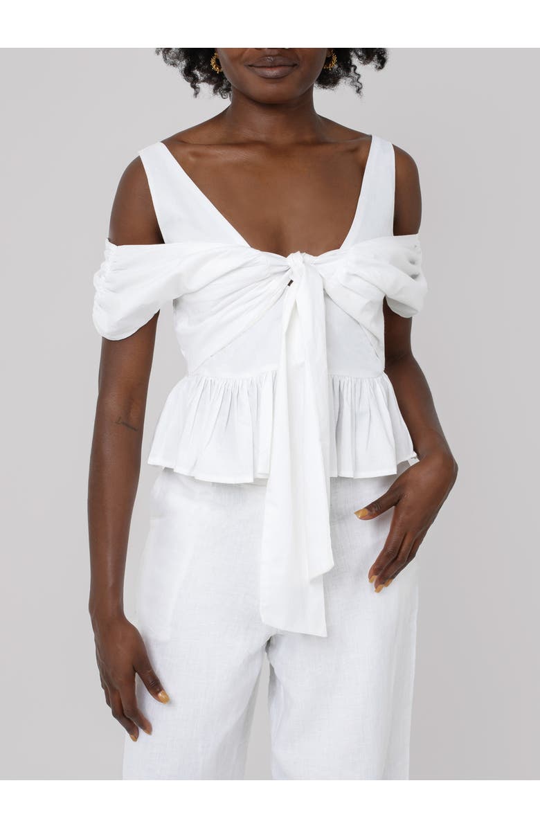 Haveli Usha Poplin Peplum Top, Alternate, color, White