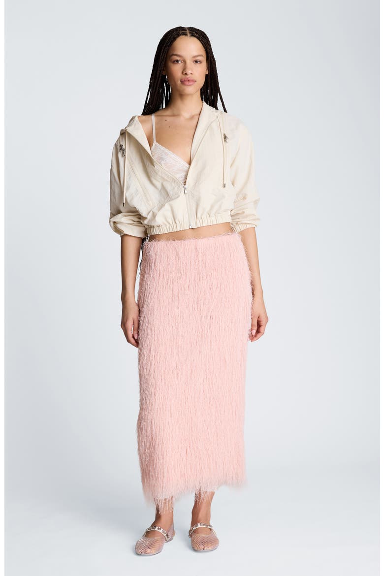 Feather Midi Skirt, Alternate, color, PINK VAPOR