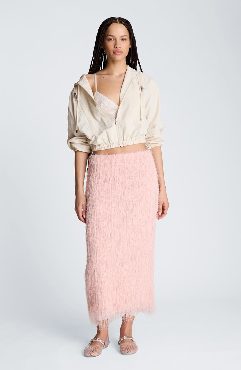 Kenneth Cole Feather Midi Skirt, Alternate, color, Pink Vapor