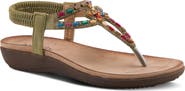 Patrizia by Spring Step Crema Beaded Thong Sandal
